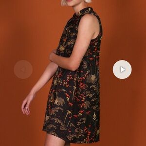 Birds of North America TATTLER DRESS - BLACK BAMBOO Turtle Print Size 6